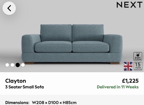 Next clayton seater small - seater,