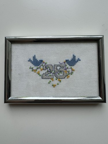 Vintage framed cross stitch - framed,