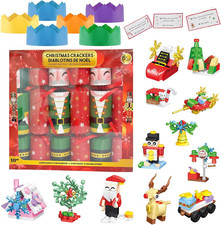 Luxury Christmas Crackers Pack of 6 with Santa Gifts and Party Hats