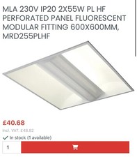 X3 Knightsbridge Office Lights MRD255PLHF 230v 2x55W Modular Ceiling Fitting