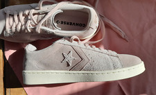 New Dusky Pink Converse Pro Leather Trainers Unisex UK 8.5 Suede Upper