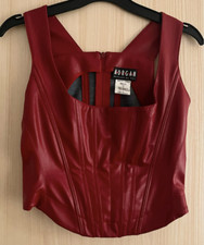 Red Faux Leather Bodice