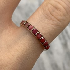 Ruby & Pink Topaz Band Ring