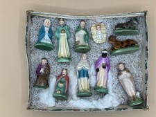 Vintage Nativity Set Christmas Manger Scene 11 Piece Figures Made In Ireland