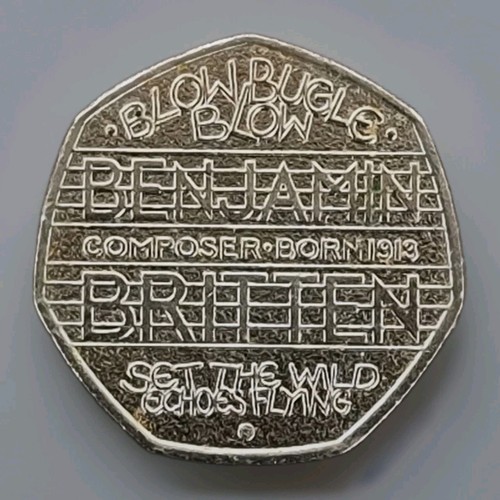 Benjamin britten 50p coin - britten, 2013