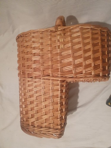 Wicker stair storage basket - stair,