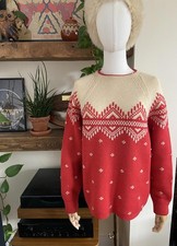Vintage Red Cream Fair Isle
