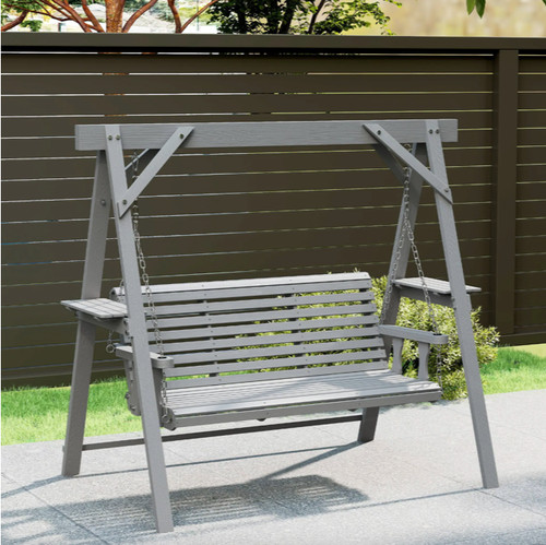 Wooden swing bench outdoor - wooden,