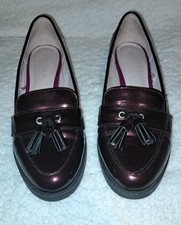 Women's Shoes Size Uk 6 EUR 39 Next Burgundy Patent Leather Flat Tassle Loafers 