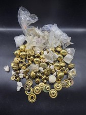 Large Job Lot Brass Round Drawer Knobs Cupboard Knobs Screw In Mixed Sizes