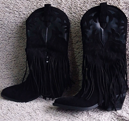 Women black suede - suede, mid-calf