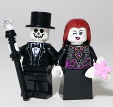 Made of LEGO Parts - Vampire Bride & Skeleton Groom Minifigures Halloween Sally