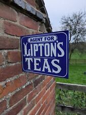 Liptons Tea Double Sided Enamel Sign Liptons Tea Sign Cafe Sign Tea Shop Vintage