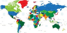 Map of the World- Large Cotton