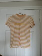 Womens Tee And Cake Topshop Yellow And White Striped Sacramento T-Shirt Size UK6