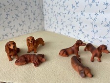 Dolls House Dachsund Puppy Puppies Dog Miniature Resin Pet/Animal 1:12 Scale