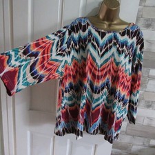 ARTSCAPES ● size 3XL 26 28 ● white blue pink sequin blouse top womens ladies