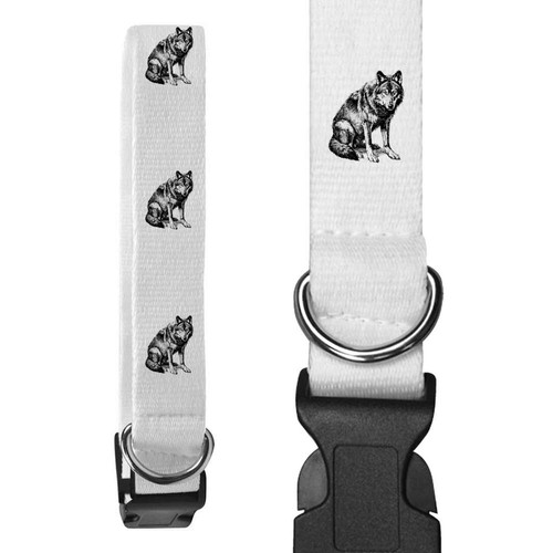 Wolf sitting dog collars - 'wolf,