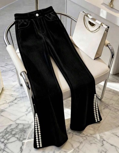 Black corduroy trousers - trousers, for