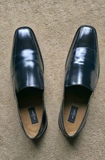 Gorgeous Jeff Banks Mens Black Leather Slip On Shoes. Great Condition. Size 10