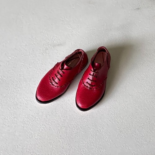 Mini doll red leather brogue - leather,