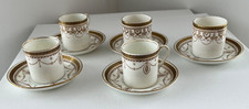 Anchor China Bridgwood White/Gold 5 Piece Tea/Coffee Set.