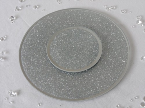 Silver glitter glass - glitter, candle