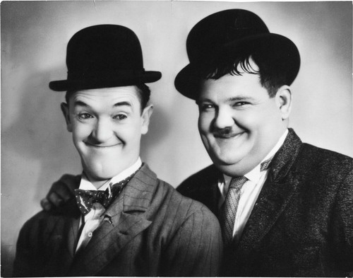 Laurel and hardy - and, wall