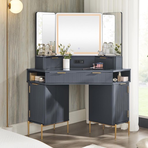 Corner vanity desk with mirror - corner,