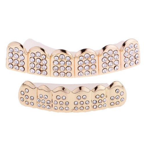 Gold plated crystal grill - gold,