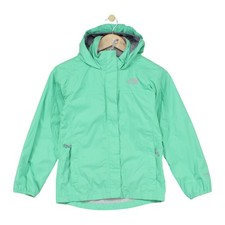 North Face Hyvent Waterproof Jacket Girls Size M Green Hooded Lightweight