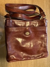 Bridge Leather Messenger Bag Brown