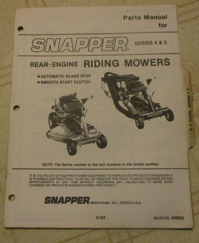 Snapper series 5 rear - &,