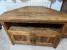 Indian Solid Wood Myakka Corner TV Unit – Designer Fair Trade – 90cm