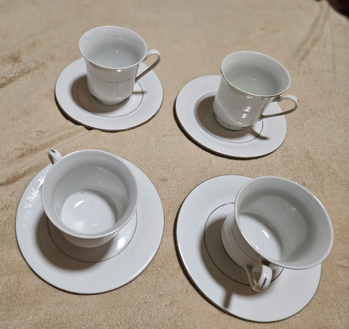 Porcelain tea cups saucers - tea,