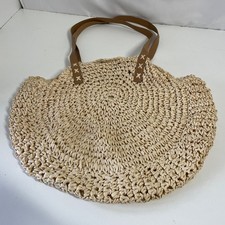 Large Round Straw Shoulder Bag