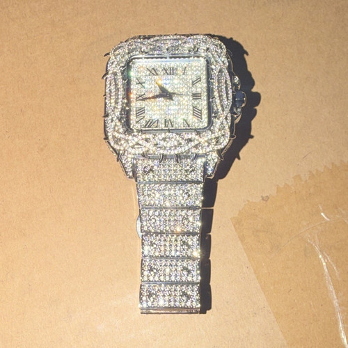 Silver tone square - tone, analog