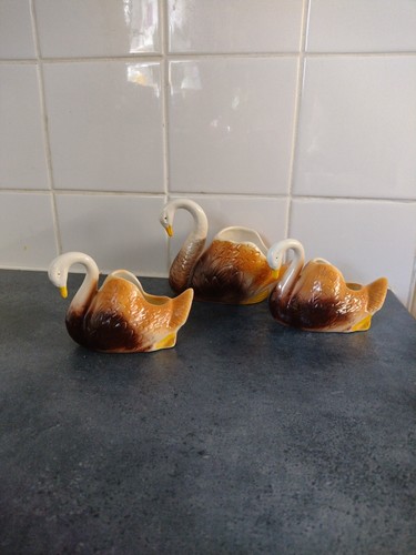 Vintage set swan - swan, vase