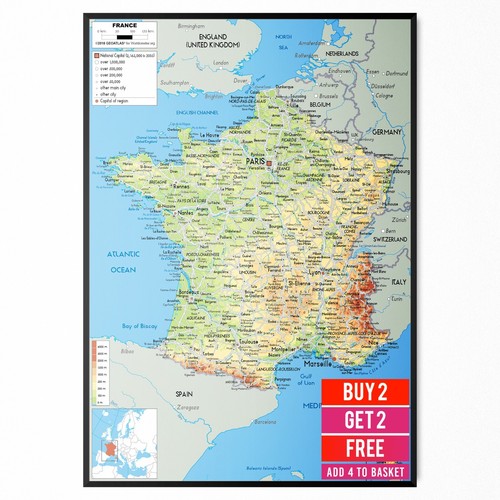 Map france educational - map, of