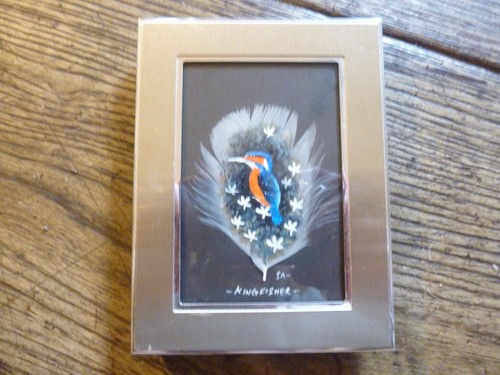 Hand painted real feather - painted,