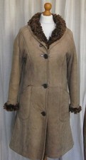 Vintage 70's heavy Antartex beige brown Lambskin sheepskin coat size S / 8/10