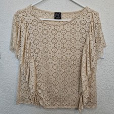 Madi Mase Womens Cream Lace