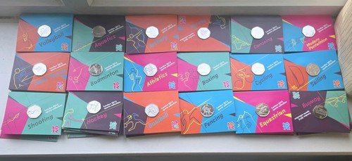 Carded 50p plympics coins - 50p,