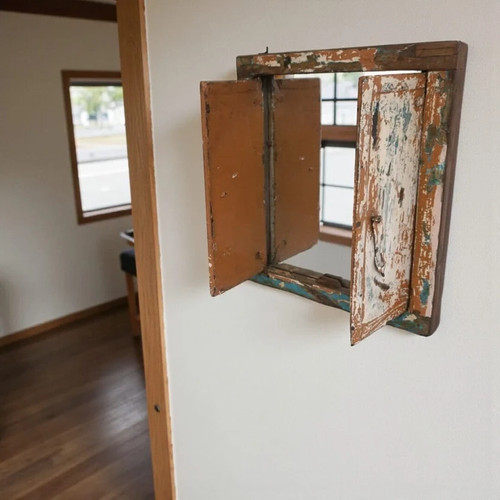 Vintage window shutter mirror - shutter,