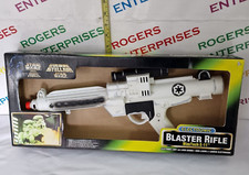 STAR WARS POTF Electronic Blaster Rifle BlasTech E-11 Used Working Order w. Box
