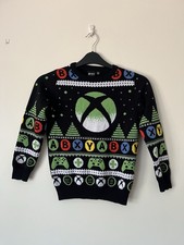 PRIMARK black mix XBOX themed christmas knit jumper AGE 8-9 YEARS, xmas festive 