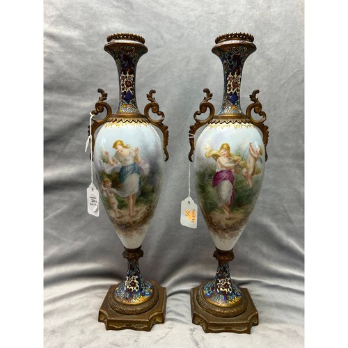 Set antique champlevé - 2,