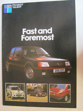 1985 PEUGEOT TALBOT BROCHURE 16 PAGES. 205 GTi SAMBA 505 HORIZON 305 T16 RAPIER