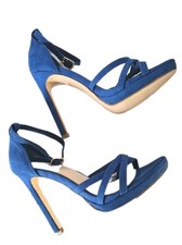 Royal blue faux suede strappy