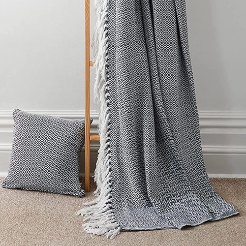 Elegant navy cotton tasselled - elegant,